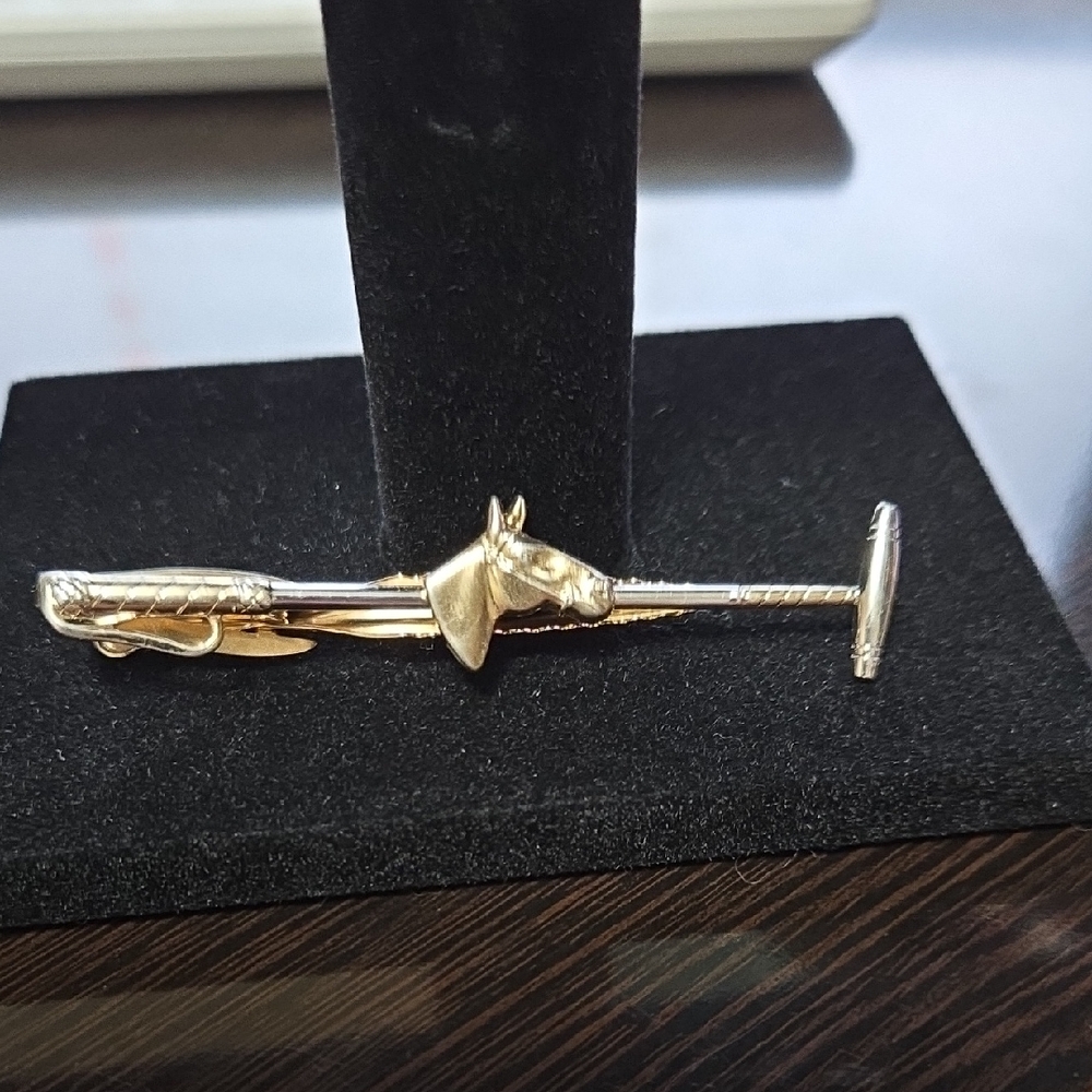 Vintage Gold and Silver Horse Tie Clip